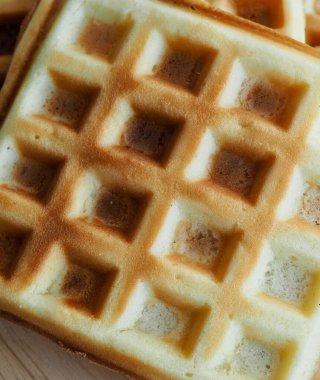 Kare şeklinde waffle arka planı, yiyecek