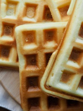 Kare şeklinde waffle arka planı, yiyecek