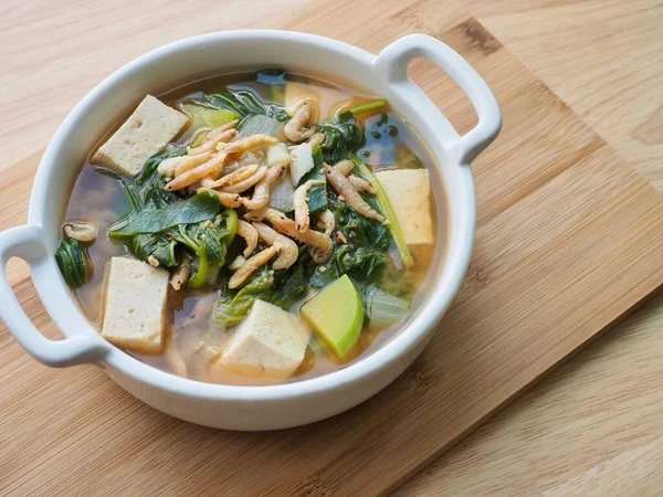 Sopa Miso Camarão Comida Tradicional Coreana — Fotografia de Stock