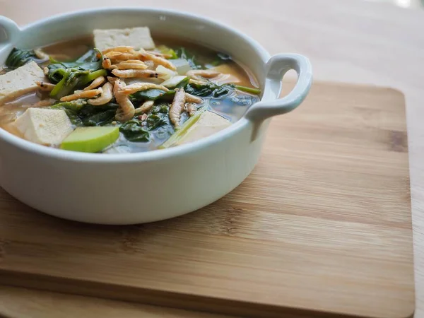 Sopa Miso Camarão Comida Tradicional Coreana — Fotografia de Stock