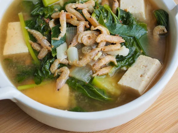 Sopa Miso Camarão Comida Tradicional Coreana — Fotografia de Stock