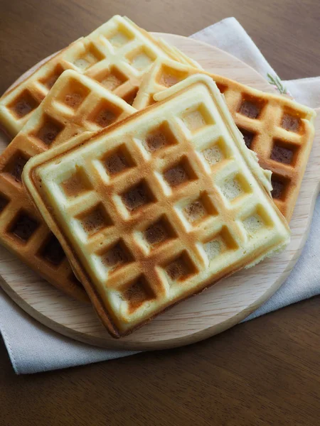 Forma Quadrata Waffle Sfondo Cibo — Foto Stock