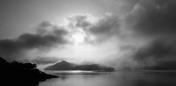 Корейский Город Чхонджу Озеро Тэчжон Утро Пейзаж Водного Тумана — стоковое фото