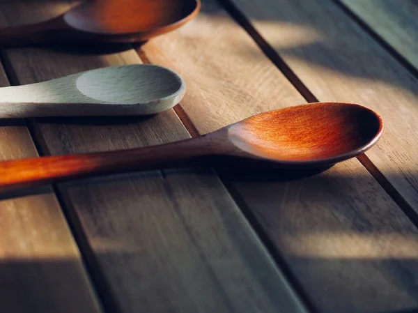 Various Wooden Spoon Background Image — Stock Photo, Image