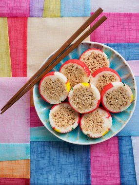 Yuvarlak şekilli Kore geleneksel şekeri, kraker