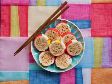 Yuvarlak şekilli Kore geleneksel şekeri, kraker