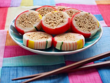 Yuvarlak şekilli Kore geleneksel şekeri, kraker