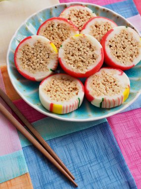 Yuvarlak şekilli Kore geleneksel şekeri, kraker