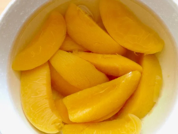 Melocotón Amarillo Caramelizado Comida Fruta —  Fotos de Stock