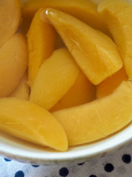Melocotón Amarillo Caramelizado Comida Fruta — Foto de Stock