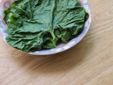 Balkabağı yaprakları, yemek malzemeleri, yeşil