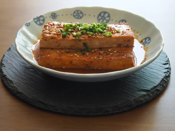 Азійська Кухня Тофу Соєвим Соусом Stewed Tofu — стокове фото