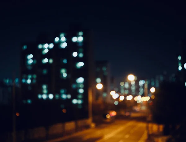 Ночная Улица Центре Города Упущенная Виду — стоковое фото