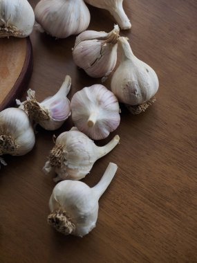 Taze organik sebze, sarımsak, gıda malzemesi.