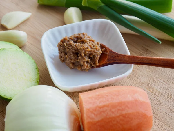 Koreaanse Traditionele Voeding Sojabonen Pasteand Groenten Miso — Stockfoto