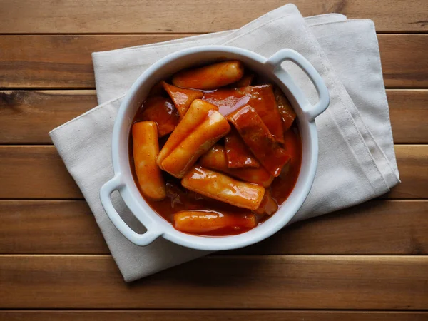 Makanan Tradisional Korea Tteokbokki Makanan Pedas — Stok Foto