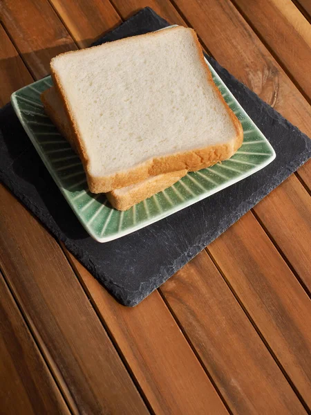 Forma Cuadrada Pan Fondo Comida Desayuno — Foto de Stock