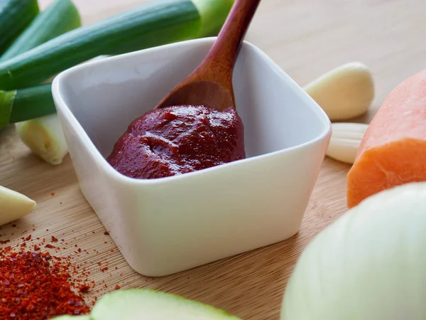 Koreaanse Traditionele Saus Gochujang Groenten — Stockfoto