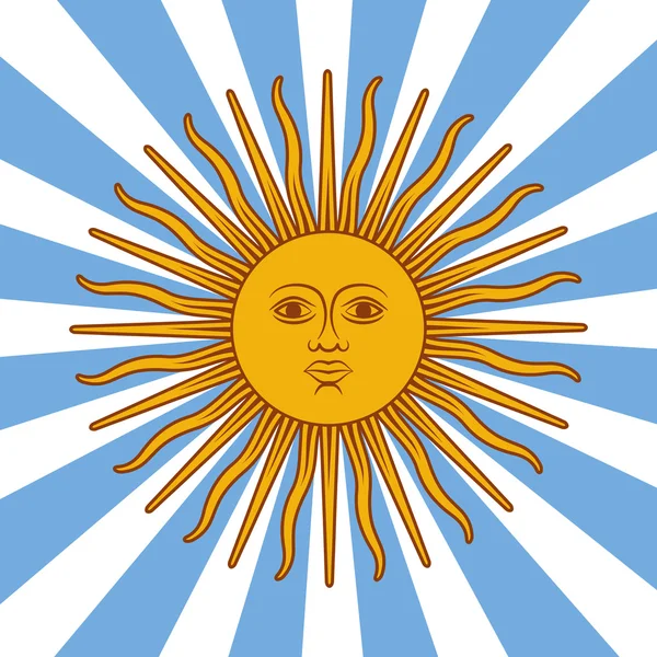 Argentina card - poster vector illustration with sun and flag colors Royalty Free Stock Vectors