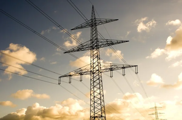Electricity Pylon Blue Sky — Stock Photo, Image