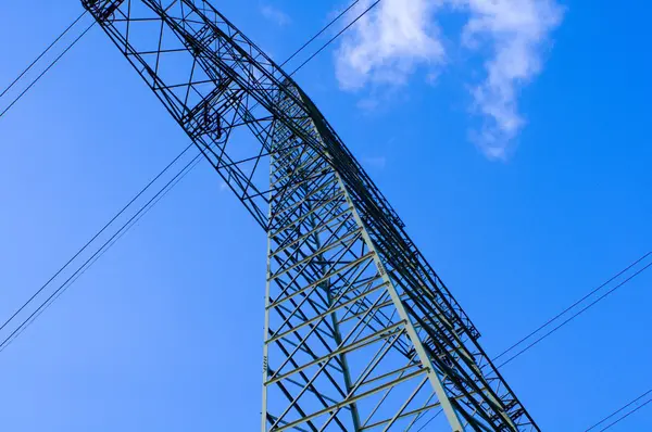 Pilón Electricidad Cielo Azul —  Fotos de Stock