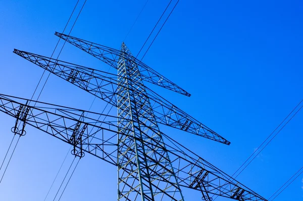 Electricity Pylon Blue Sky — Stock Photo, Image