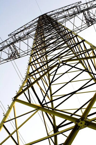 Pilón Electricidad Cielo Azul — Foto de Stock