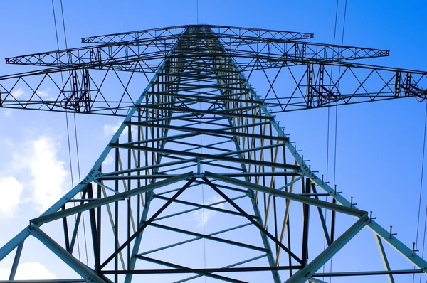 Pylône Électrique Dans Ciel Bleu — Photo