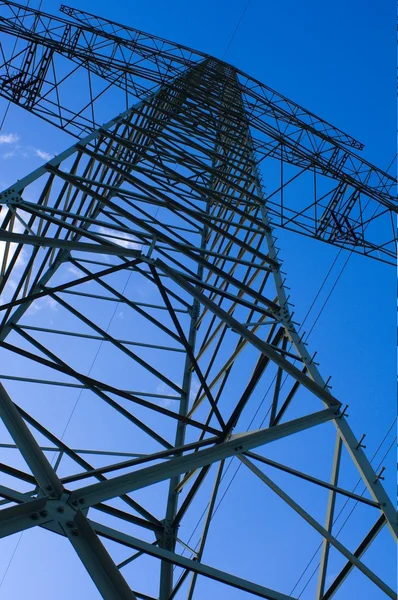 Pilón Electricidad Cielo Azul — Foto de Stock