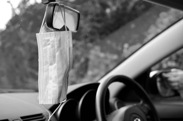 Used Masks Infection Car — Stock Photo, Image