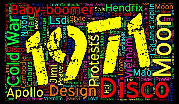 Word Cloud Year 1971 Years Ago — стоковое фото