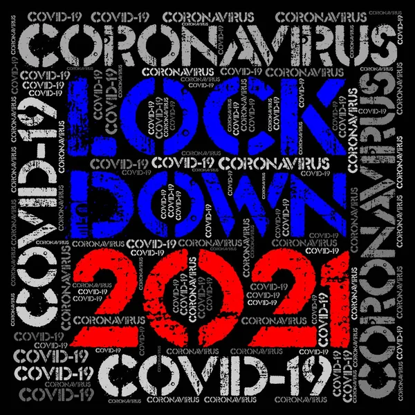 Graphic Lockdown 2021 Due Coronavirus — Stock Photo, Image