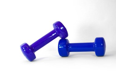 Mavi dumbell izole