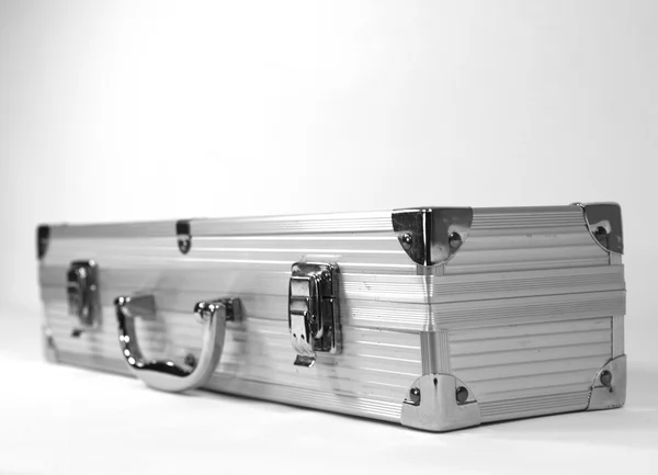 Silver metal briefcase — Stock Photo, Image