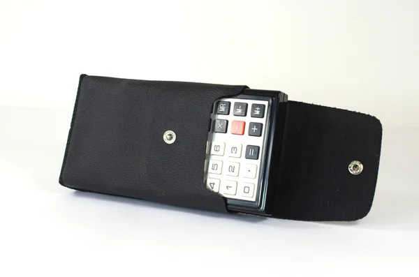 Gray calculator in case — Stock Photo, Image