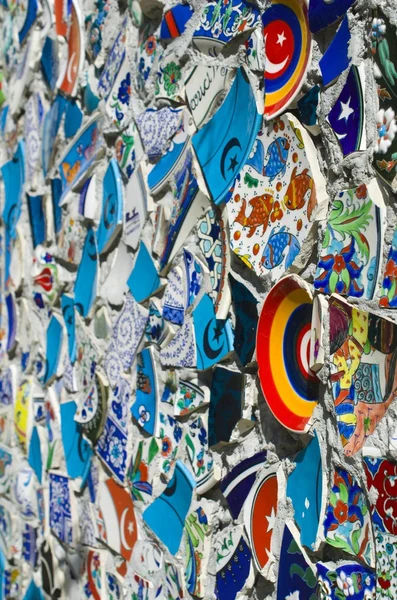 Mosaic of broken tiles wall in Istanbul