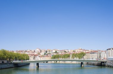Lyon cityscape bridge ile