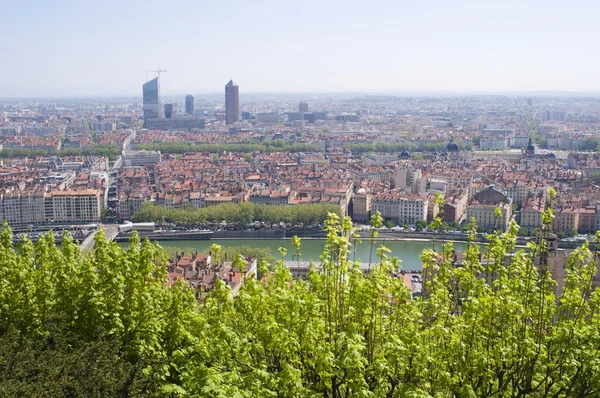 里昂城市景观视图 — 图库照片