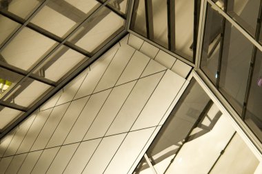 High glass facade of building