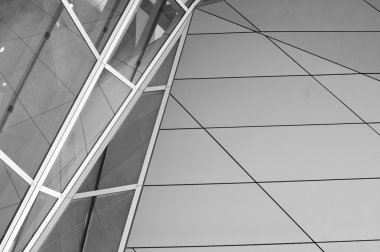 High glass facade of building