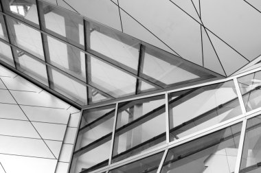 High glass facade of building
