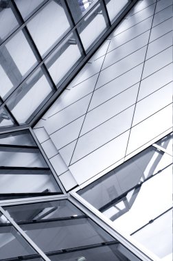 High glass facade of building