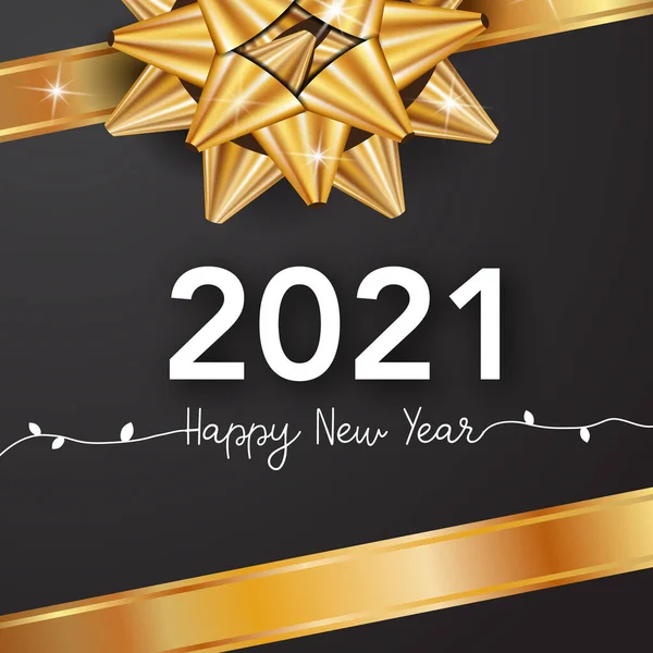 Happy New 2021 Year Minimalist Creative Design Template Cover Business — Stock Vector