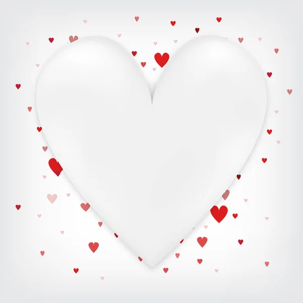 Cartão Dia Dos Namorados Com Espaço Cópia Meio Coração Confetti — Vetor de Stock