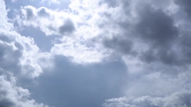 Video Time Lapse Witte Wolk Bewegen Blauwe Hemel Achtergrond Film — Stockvideo