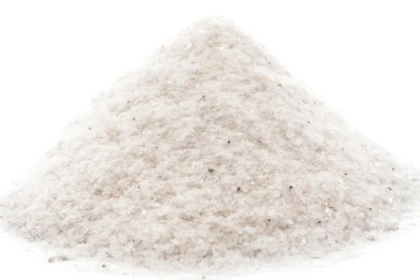 Salt Bordssalt Skjut Med Salt Vit Bakgrund Närbild — Stockfoto