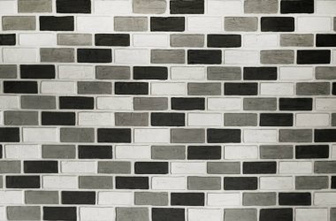 Tuğla duvar Beyaz tuğlalı arka plan. Beyaz taş dokusu