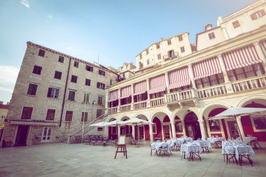 Sibenik eski şehirdeki Restoran