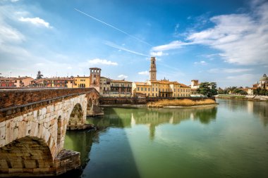 Verona nehir cityscape, İtalya