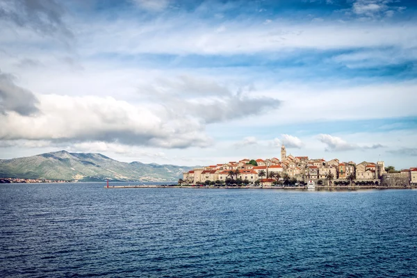 Korcula eski şehir görünümünü — Stok fotoğraf